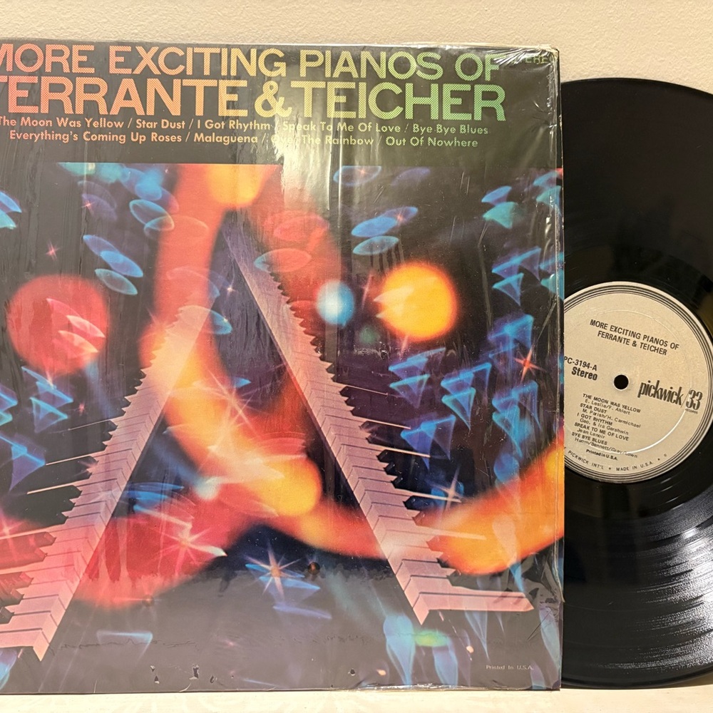 Vinyl Record with Colorful Album Cover